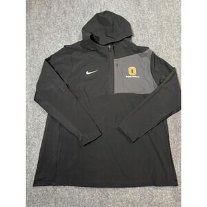 O Football Jacket Mens XL Black Football Nike Hooded Half Zip Coach Pullover